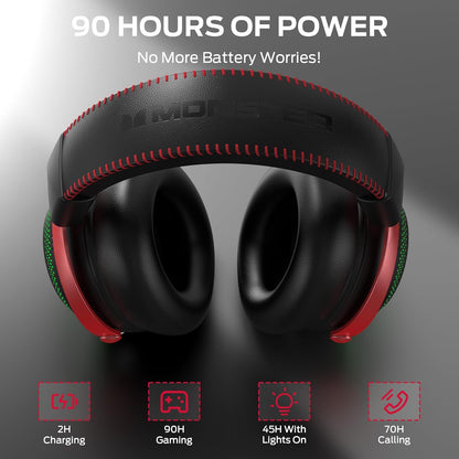 Casti Gaming Wireless Monster Mission 350, BT / Wi-Fi / Wired, Negre