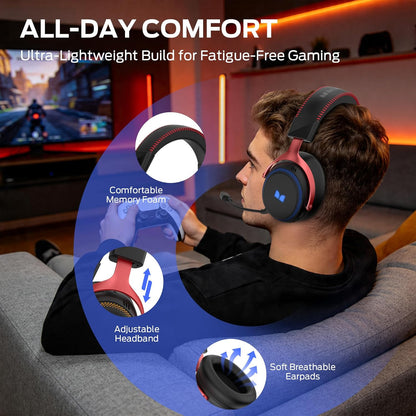 Casti Gaming Wireless Monster Mission 350, BT / Wi-Fi / Wired, Negre