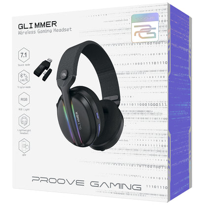 Casti Gaming Wireless Proove Glimmer, RGB, BT / Wi-FI / Wired, Negre WHGL00022001