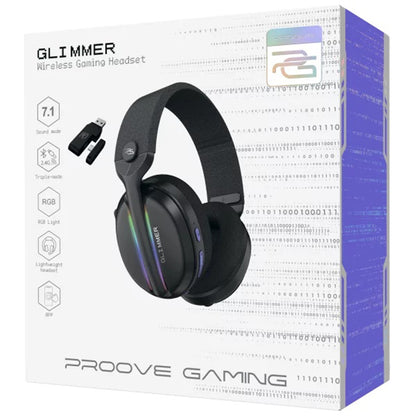 Casti Gaming Wireless Proove Glimmer, RGB, BT / Wi-Fi / Wired, Negre Mov WHGL00022016
