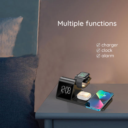 Ceas Digital HAVIT W3042 4in1 cu Incarcare Wireless QI, Negru