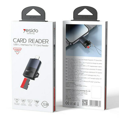 Cititor Card Lightning Yesido GS38, microSD, Gri, Resigilat