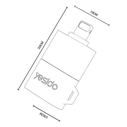 Cititor Card Lightning Yesido GS38, microSD, Gri, Resigilat