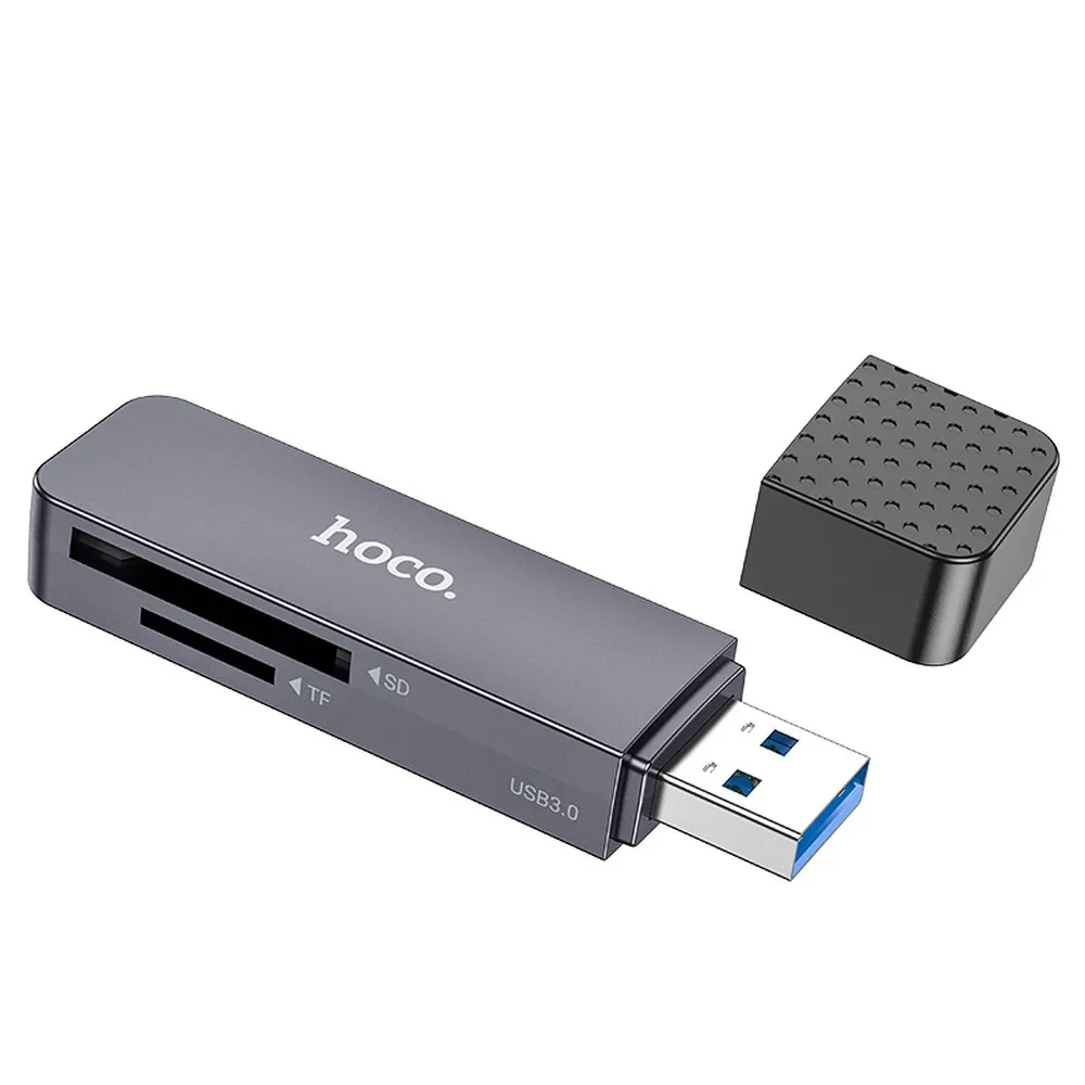 Cititor Card USB 3.0 HOCO HB45, SD - microSD, Gri