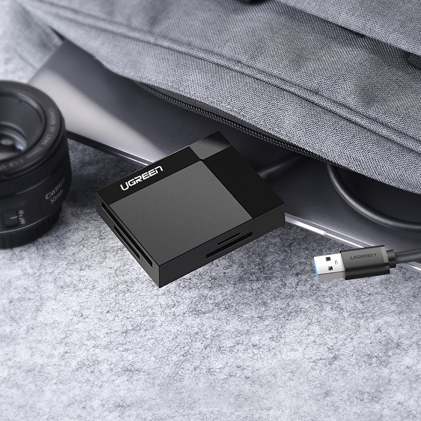 Cititor Card USB 3.0 UGREEN CR125, SD - microSD - CF - MS, Negru