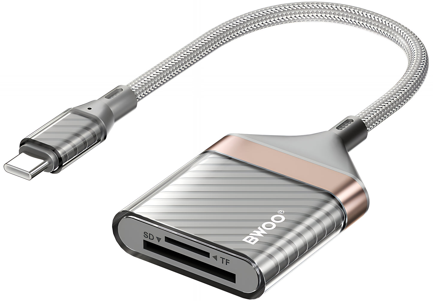 Cititor Card USB-C BWOO BZ64, SD - microSD, Gri