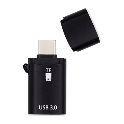 Cititor Card USB-C Techsuit AluVoltX, USB-A (OTG) - microSD, Negru
