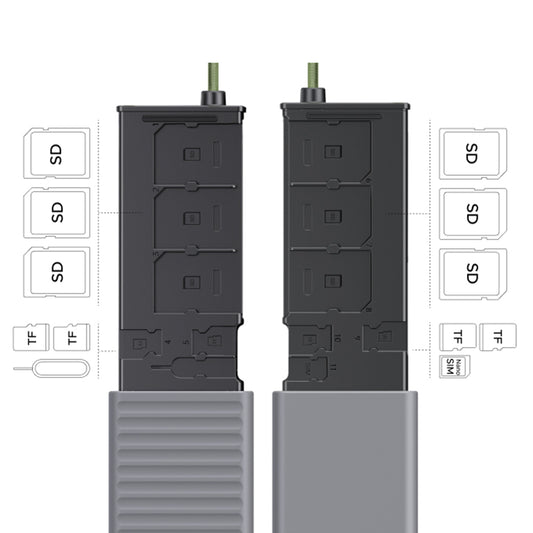 Cititor Card USB / USB-C cu Organizator UGREEN CM856 (55899), 2 x SD - microSD, Gri