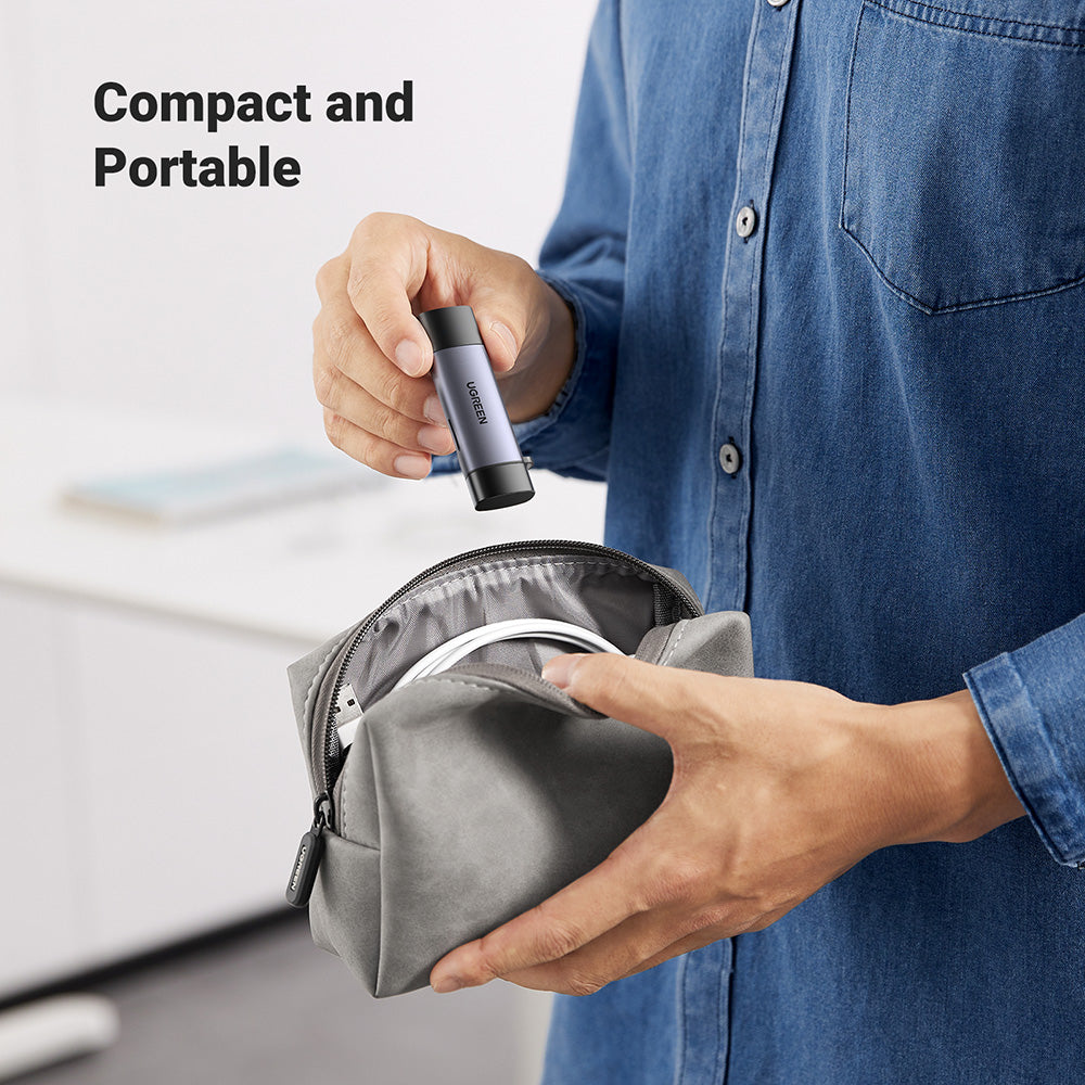 Cititor Card USB / USB-C UGREEN CM185, SD - microSD, Gri