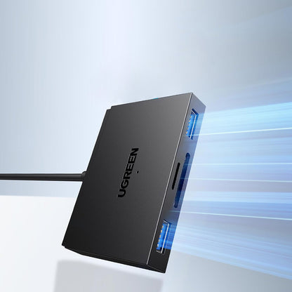 Cititor Card USB / USB-C UGREEN CM812 (45167), SD - microSD - 2 x USB-A, Negru