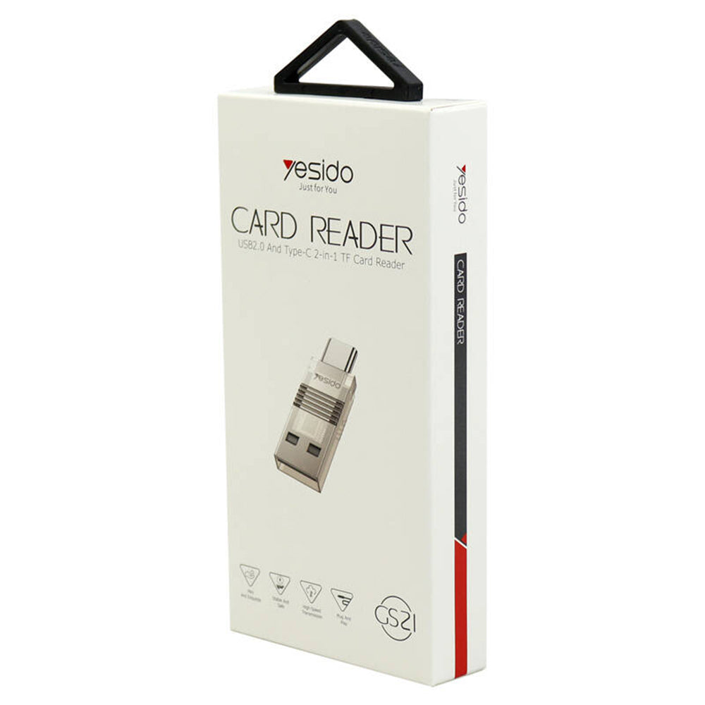 Cititor Card USB / USB-C Yesido GS21, microSD, Transparent