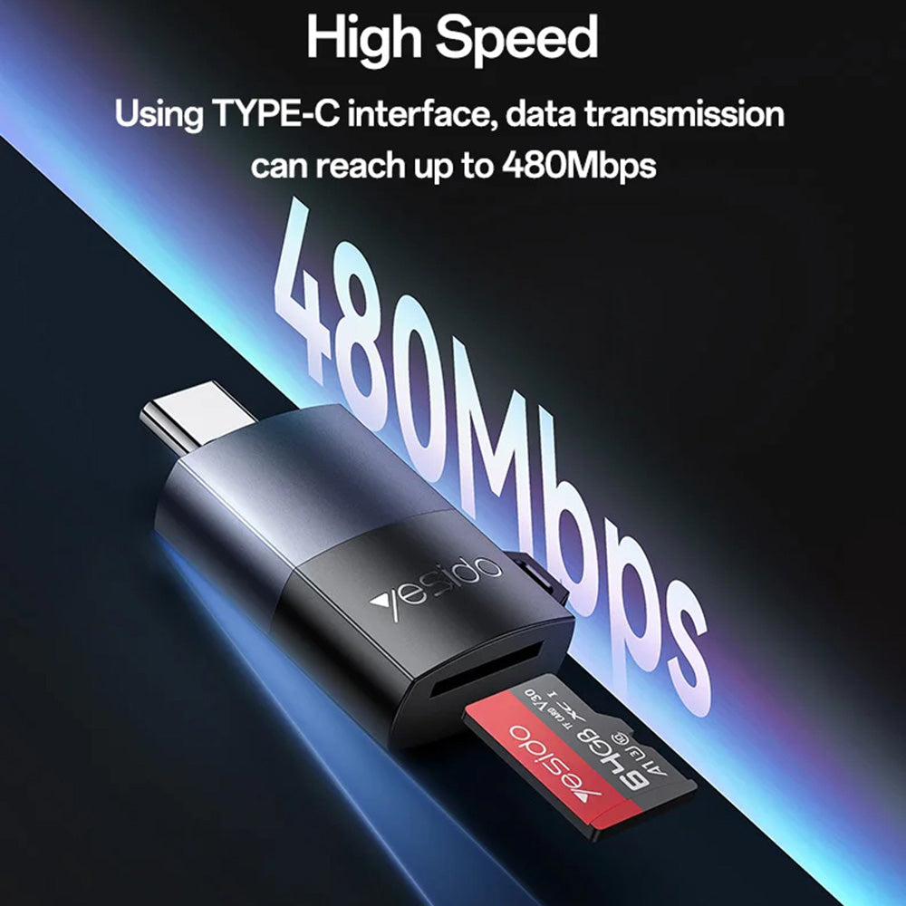 Cititor Card USB Yesido GS37, microSD, Negru