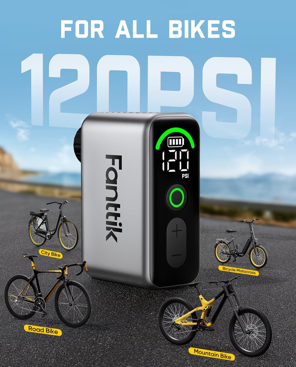 Compresor Bicicleta Fanttik X10 Ace Tiny, Gri