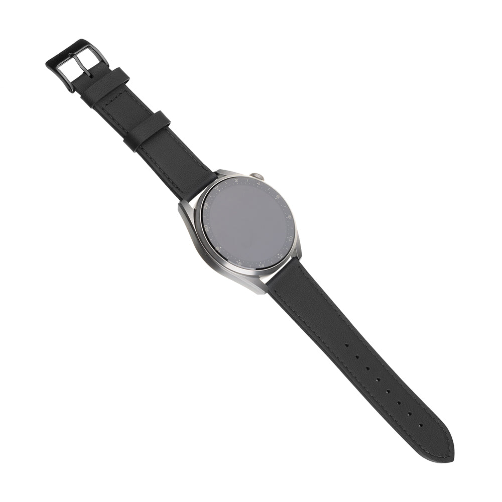 Curea Fixed Leather pentru Huawei Watch / Xiaomi Watch Series, 22mm, Neagra
