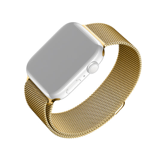 Curea Fixed Mesh pentru Apple Watch 49mm / 46mm / 45mm / 44mm / 42mm Series, Aurie