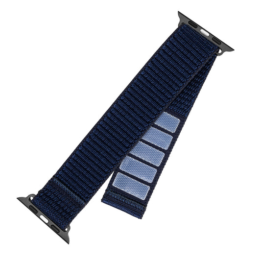 Curea Fixed Nylon Sporty pentru Apple Watch 42mm / 41mm / 40mm / 38mm Series, Albastra Inchis