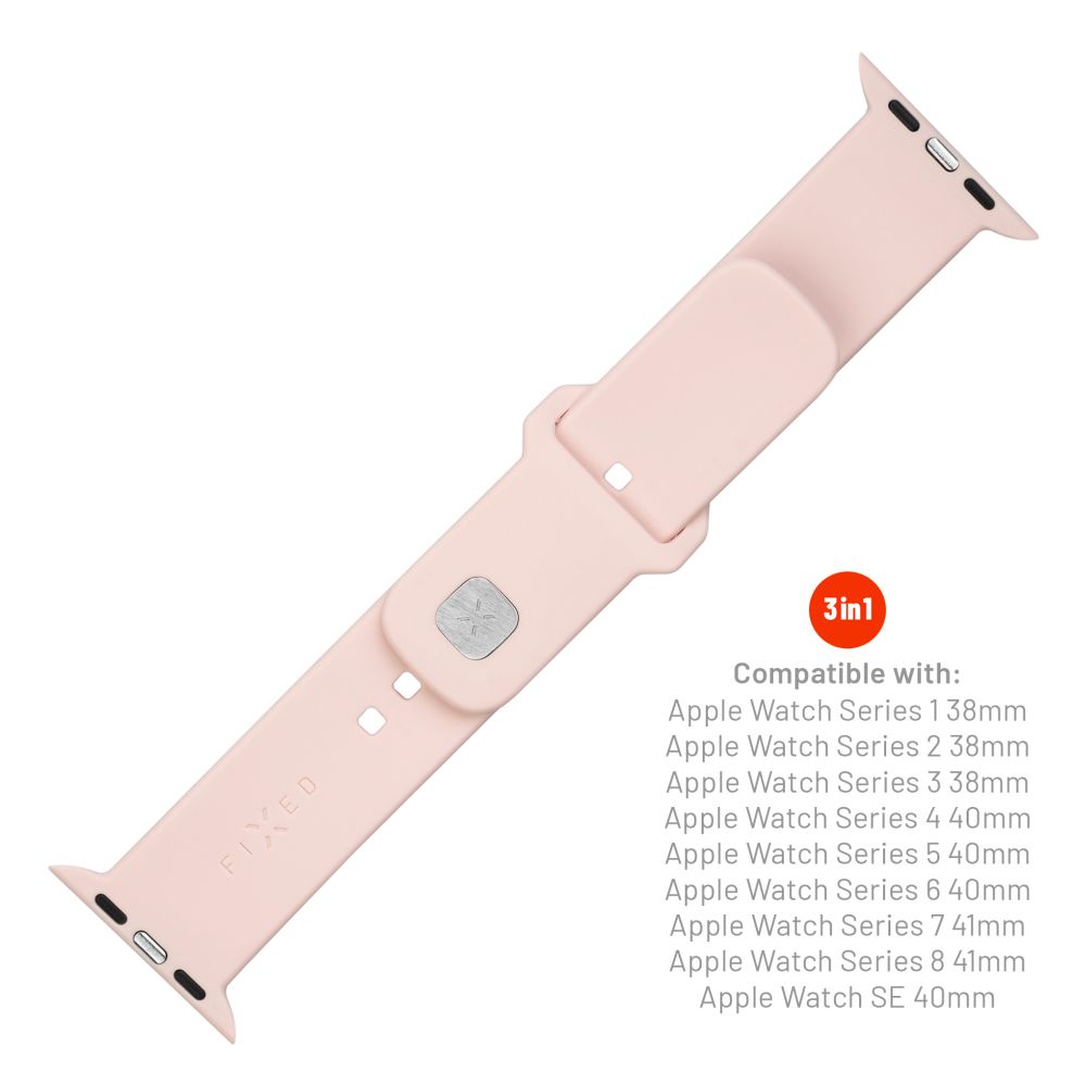 Curea Fixed Silicone Sporty pentru Apple Watch 42mm / 41mm / 40mm / 38mm Series, Roz