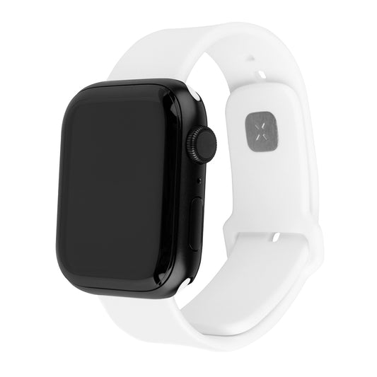 Curea Fixed Silicone Sporty pentru Apple Watch 49mm / 46mm / 45mm / 44mm / 42mm Series, Alba