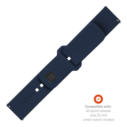 Curea Fixed Silicone Sporty pentru Huawei Watch / Xiaomi Watch Series, 22mm, Albastra