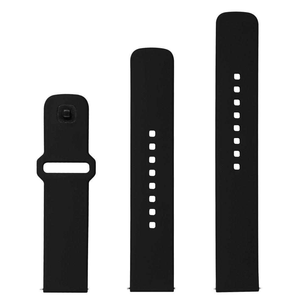 Curea Fixed Silicone Sporty pentru Samsung Galaxy Watch / Huawei Watch Series, 20mm, Neagra