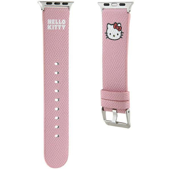 Curea Hello Kitty Leather Kitty Head pentru Apple Watch 42mm / 41mm / 40mm / 38mm Series, Roz