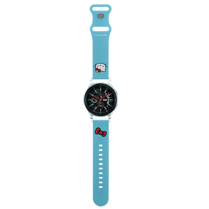 Curea Hello Kitty Silicone Kitty Head pentru Samsung Galaxy Watch / Huawei Watch 46mm / 45mm / 41mm Series, Albastra