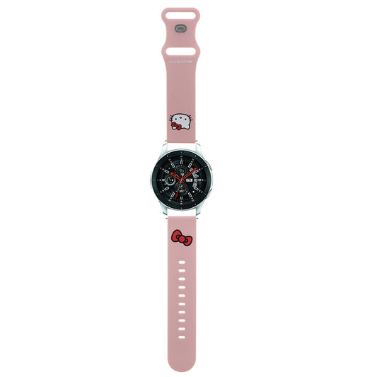 Curea Hello Kitty Silicone Kitty Head pentru Samsung Galaxy Watch / Huawei Watch 46mm / 45mm / 41mm Series, Roz