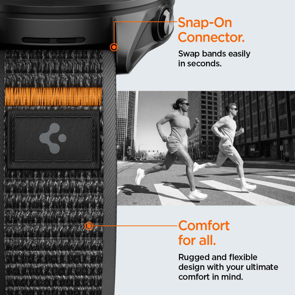 Curea Spigen Athlex Air 2 pentru Garmin Watch Venu / Forerunner Series, 22mm, Neagra Portocalie AMP11425