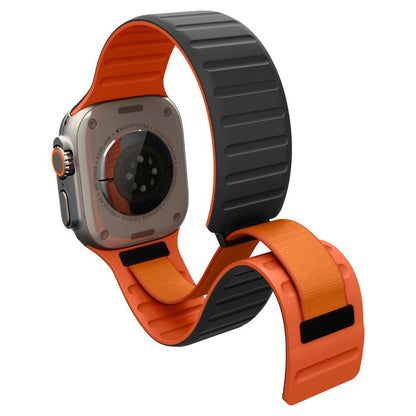 Curea Spigen Athlex Air M pentru Apple Watch 49mm / 46mm / 45mm / 44mm Series, Neagra Portocalie AMP11534