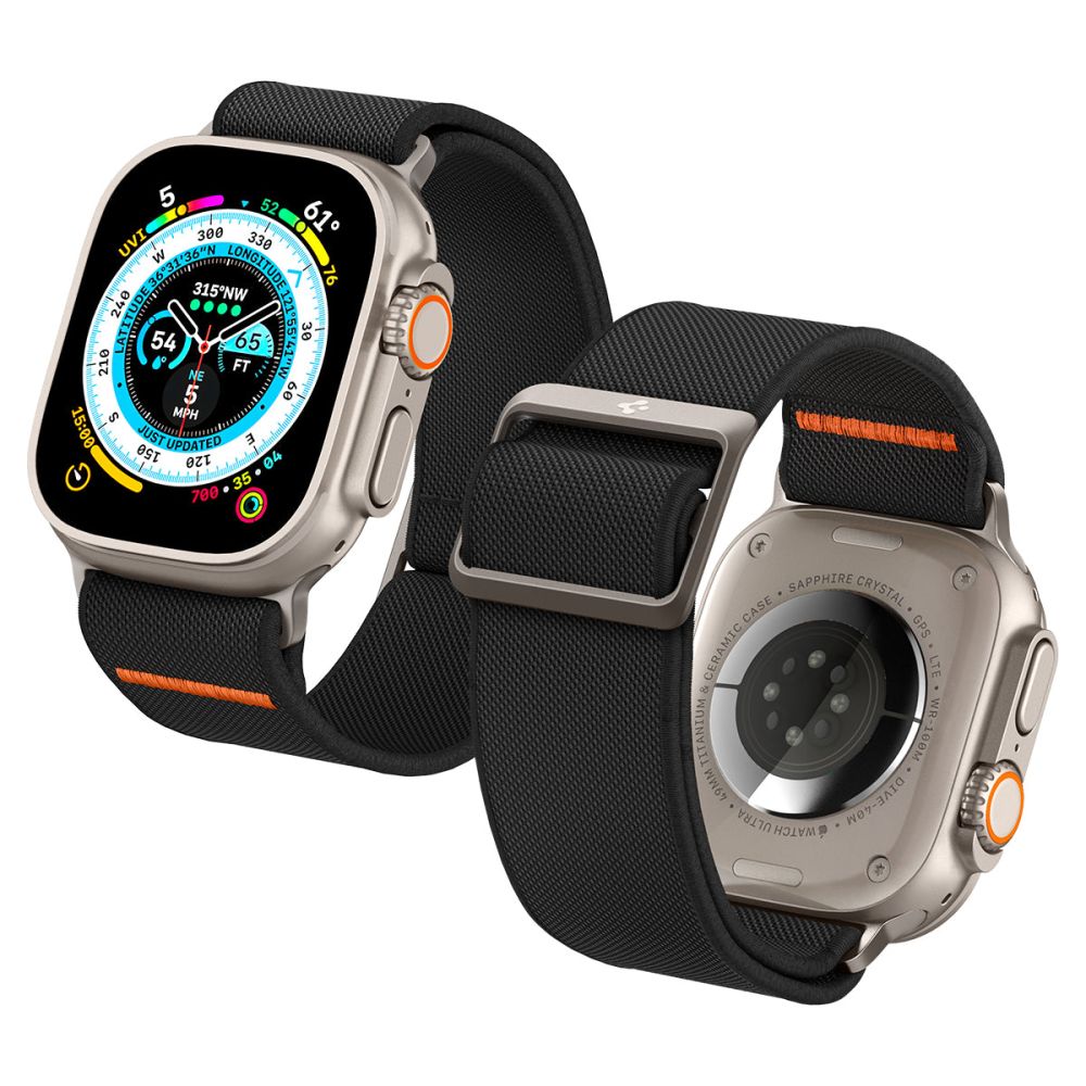 Curea Spigen Fit Lite Ultra pentru Apple Watch 49mm / 46mm / 45mm / 44mm / 42mm Series, Neagra