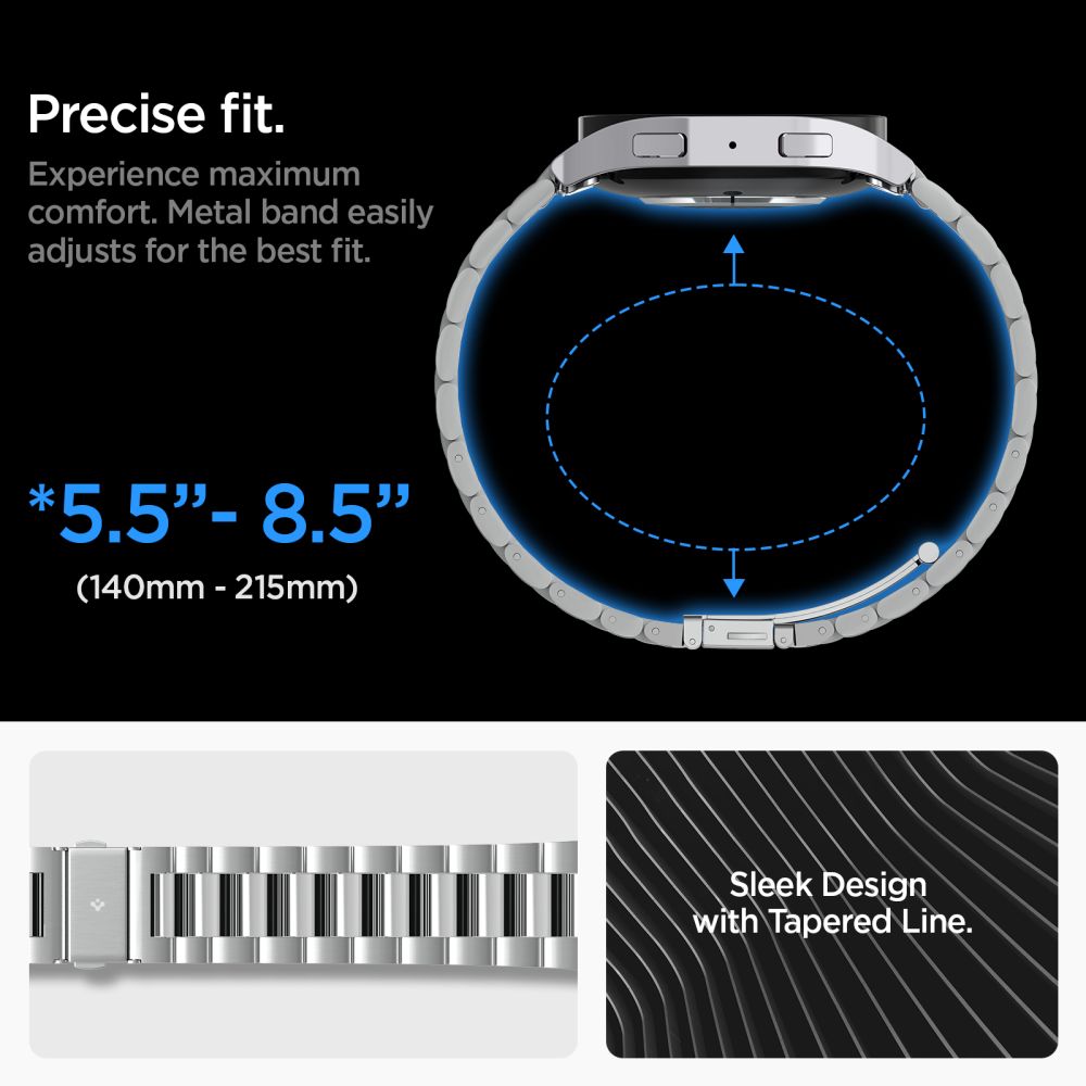 Curea Spigen Modern Fit pentru Samsung Galaxy Watch6 44mm, Argintie AMP06498