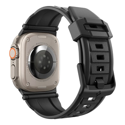 Curea Spigen Rugged pentru Apple Watch 49mm / 46mm / 45mm / 44mm / 42mm Series, Neagra AMP07105