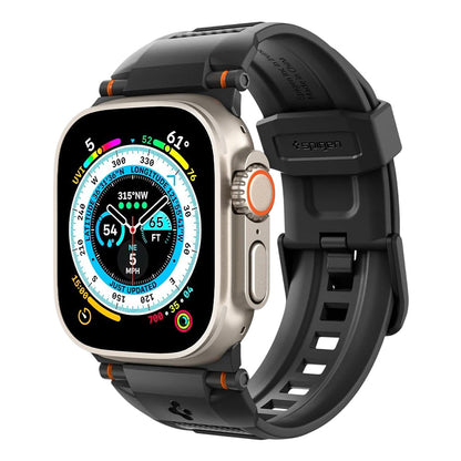 Curea Spigen Rugged pentru Apple Watch 49mm / 46mm / 45mm / 44mm  Series, Neagra Mata AMP02854
