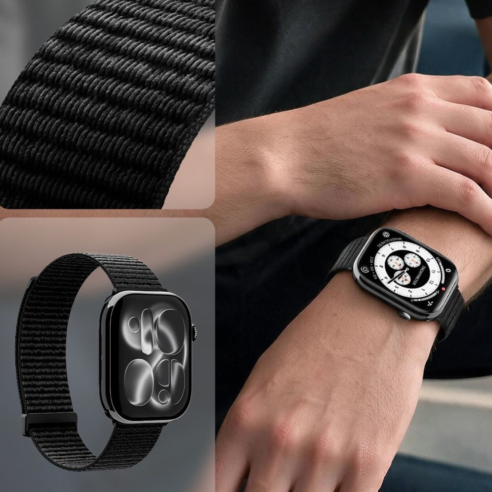 Curea Spigen WBF01 pentru Apple Watch 49mm / 46mm / 45mm / 44mm Series, Neagra AMP11833