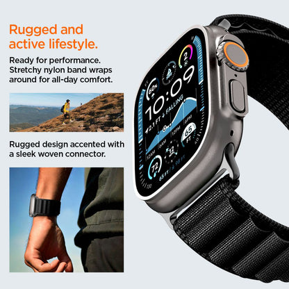 Curea Spigen WBF1 pentru Apple Watch 49mm / 46mm / 45mm / 44mm Series, Neagra