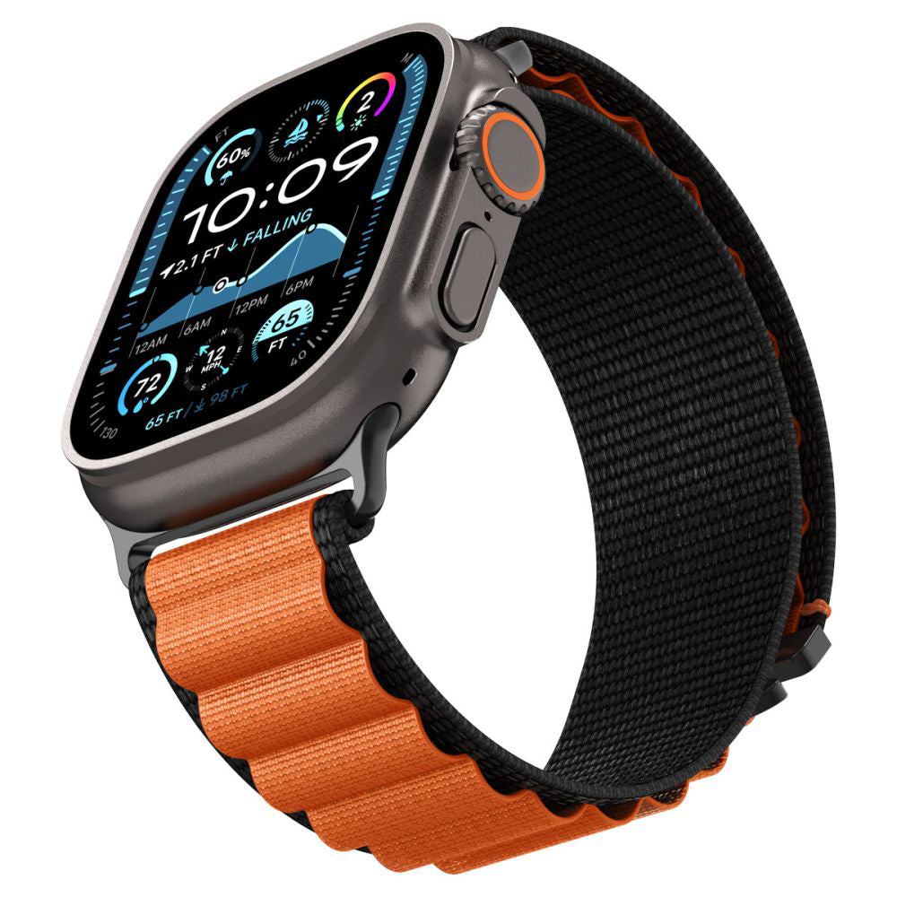 Curea Spigen WBF1 pentru Apple Watch 49mm / 46mm / 45mm / 44mm Series, Neagra Portocalie