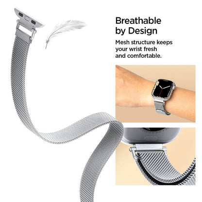 Curea Spigen WBM4 pentru Apple Watch 42mm / 41mm / 40mm Series, Argintie AMP10498