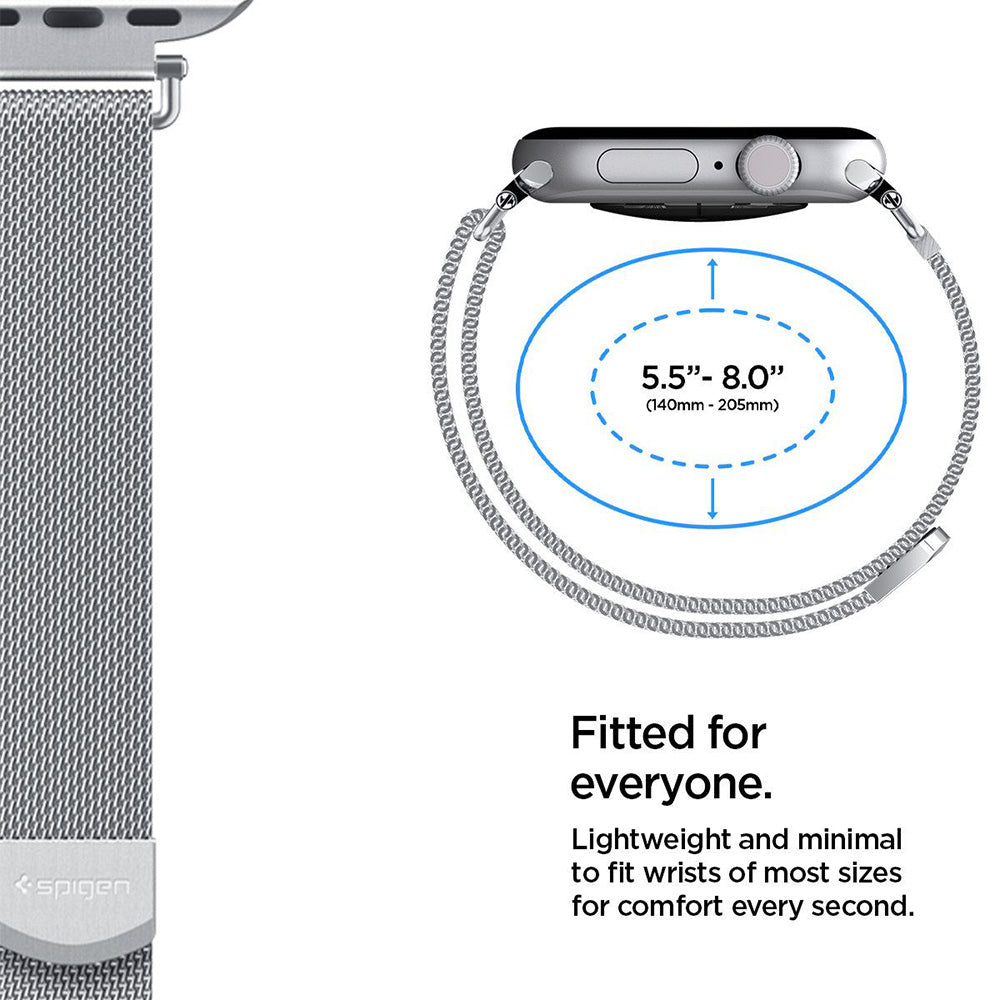 Curea Spigen WBM4 pentru Apple Watch 42mm / 41mm / 40mm Series, Argintie AMP10498