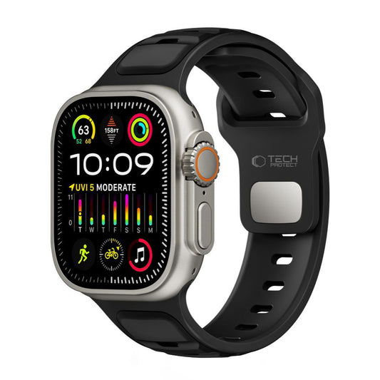 Curea Tech-Protect Iconband Line pentru Apple Watch 49mm / 46mm / 45mm / 44mm Series, Neagra