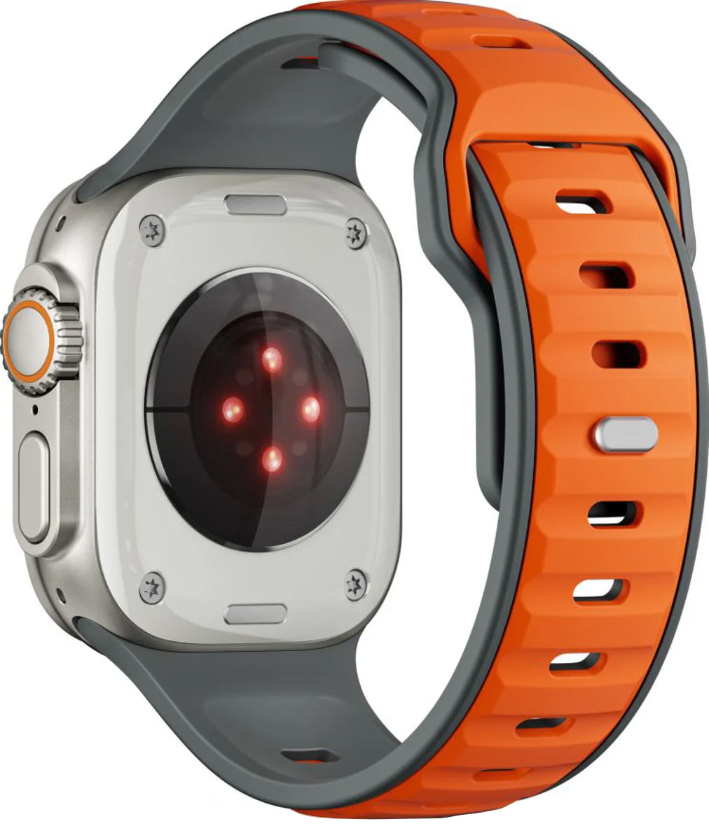 Curea Tech-Protect Iconband Line pentru Apple Watch 49mm / 46mm / 45mm / 44mm Series, Gri Portocalie