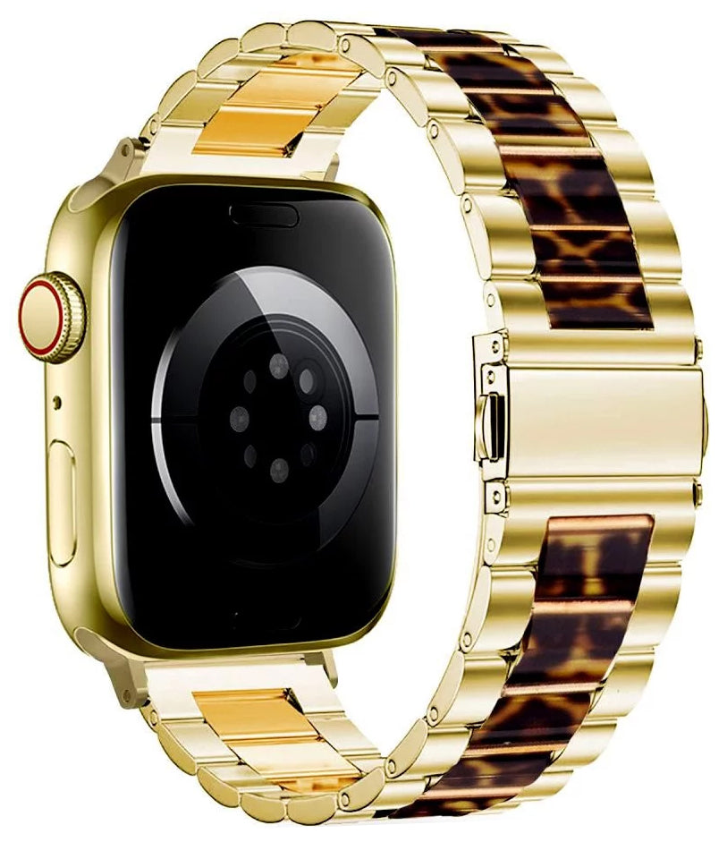 Curea Tech-Protect Modern Leopard pentru Apple Watch 42mm / 41mm / 40mm Series, Aurie