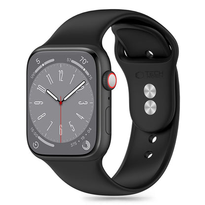 Curea Tech-Protect Silicone pentru Apple Watch 49mm / 45mm / 44mm / 42mm Series, Neagra