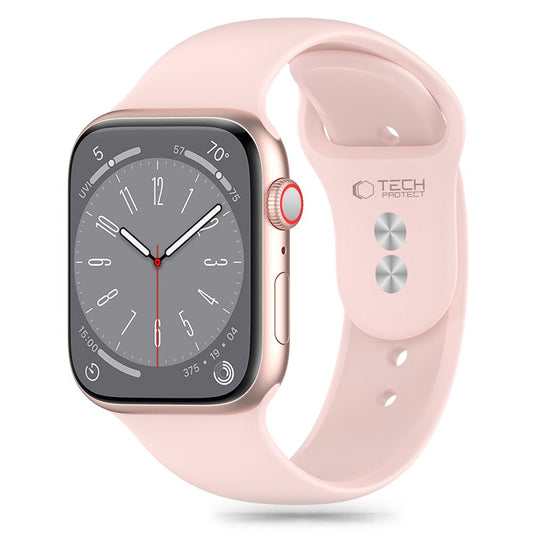 Curea Tech-Protect Silicone pentru Apple Watch 49mm / 45mm / 44mm / 42mm Series, Roz