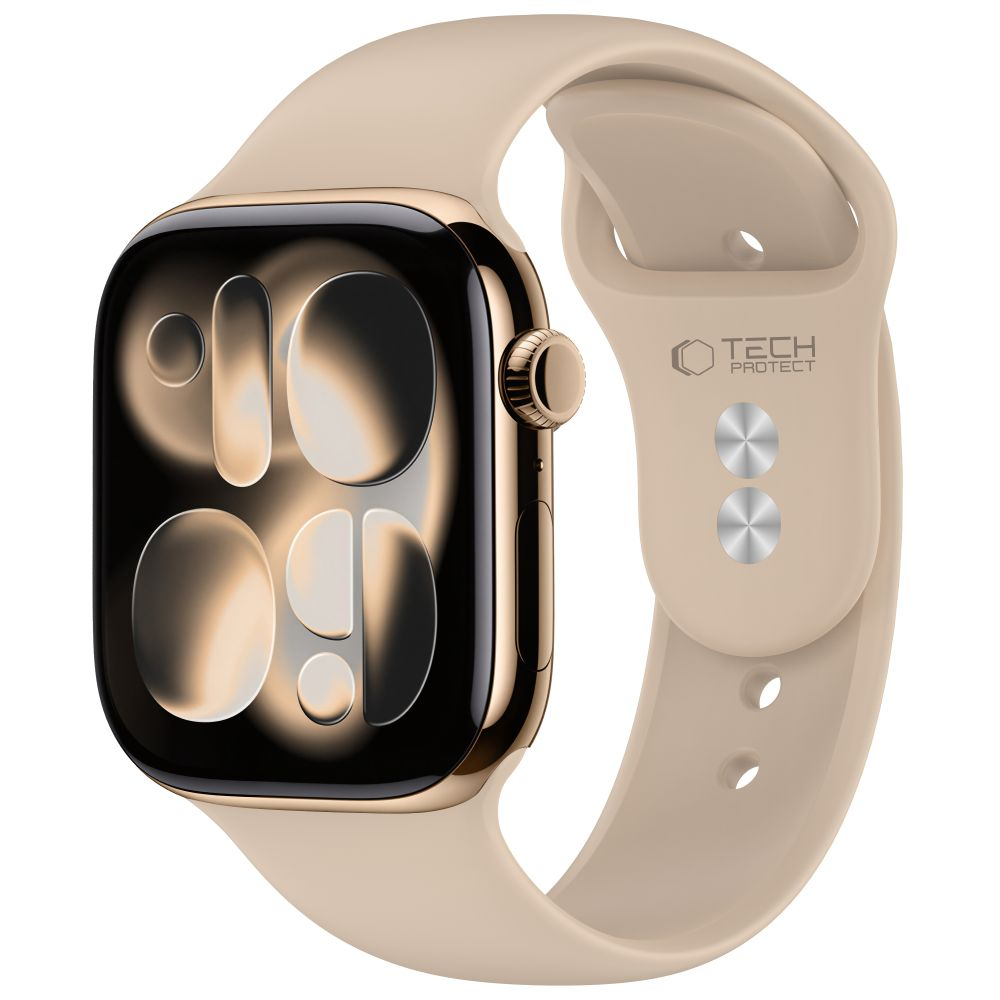 Curea Tech-Protect Silicone pentru Apple Watch 49mm / 46mm / 45mm / 44mm Series, Bej
