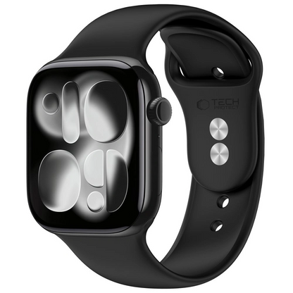 Curea Tech-Protect Silicone pentru Apple Watch 49mm / 46mm / 45mm / 44mm Series, Neagra