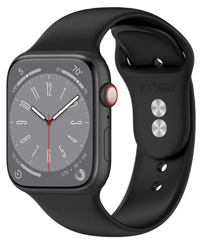 Curea Tech-Protect Silicone pentru Apple Watch 42mm / 41mm / 40mm Series, Neagra
