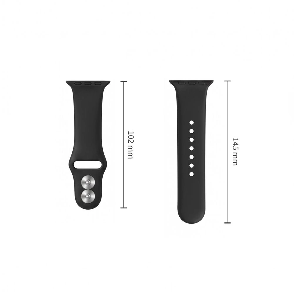Curea Tech-Protect Silicone pentru Apple Watch 49mm / 46mm / 45mm / 44mm Series, Neagra