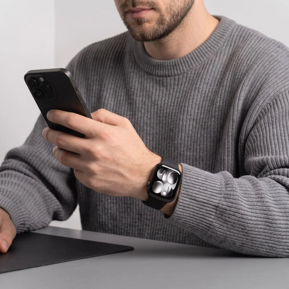Curea Tech-Protect Silicone pentru Apple Watch 49mm / 46mm / 45mm / 44mm Series, Neagra