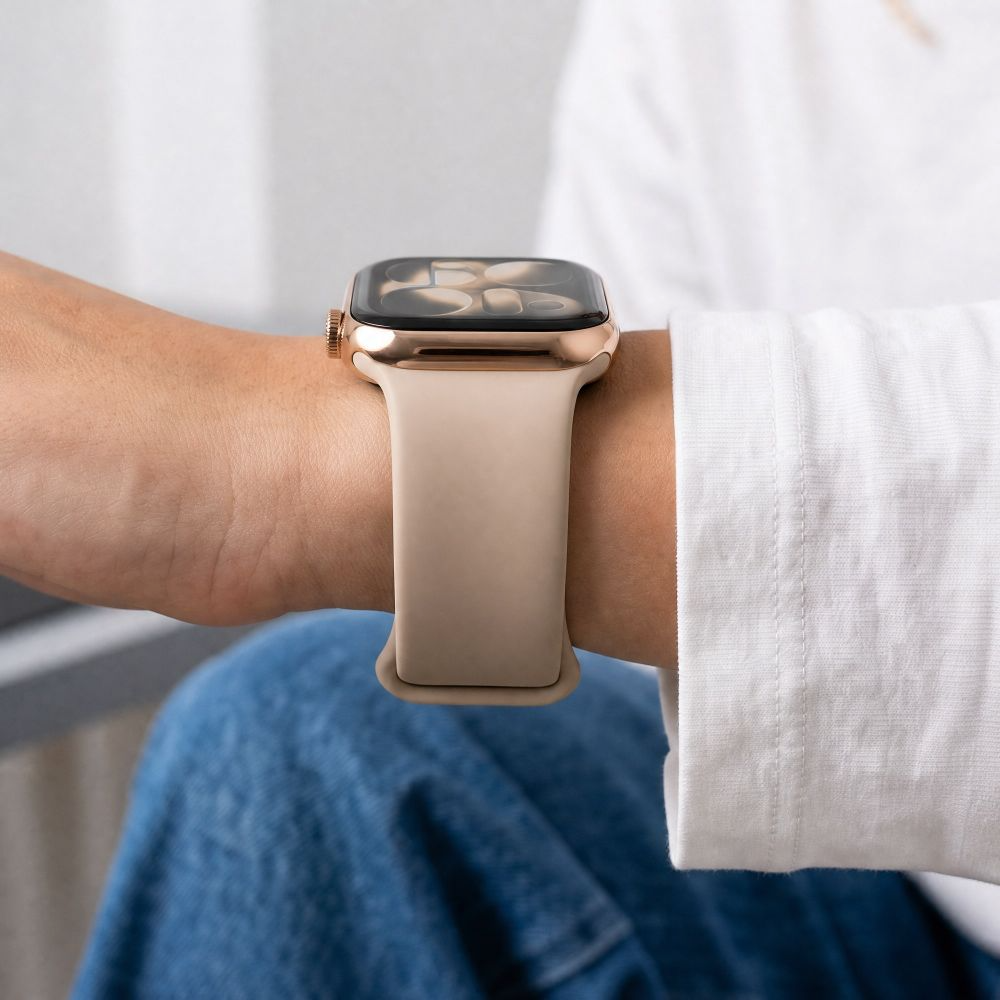Curea Tech-Protect Silicone pentru Apple Watch 49mm / 46mm / 45mm / 44mm Series, Bej