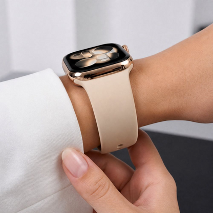 Curea Tech-Protect Silicone pentru Apple Watch 49mm / 46mm / 45mm / 44mm Series, Bej
